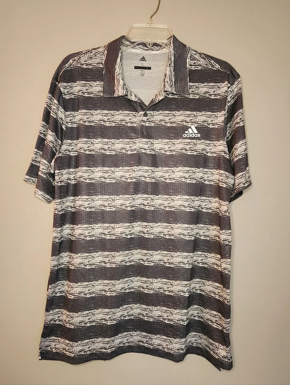 Adidas Men’s Striped Golf Polo Size Large
